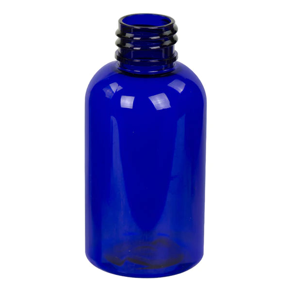 2 Oz Blue Cobalt Squat Boston Bottle 20-410