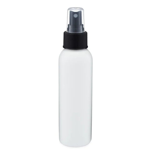 4 Oz White Bullet Bottle with Black or White Fine Mist Sprayer (20-410)