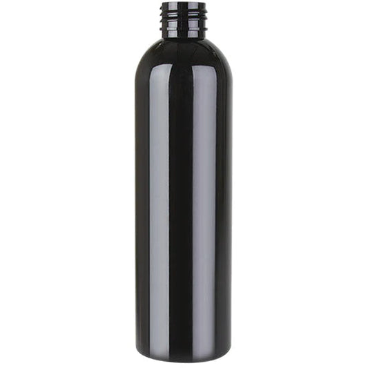 8 Oz Black Bullet Bottle Shiny 24/410