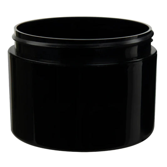 8 Oz Black Double Wall Round Jar 89-400 (Straight Sided)