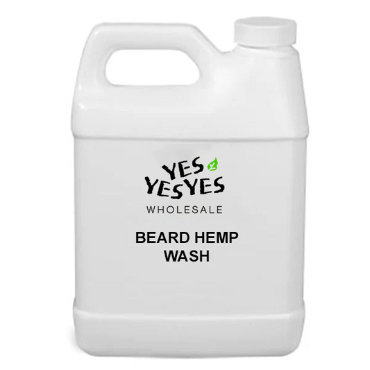 Beard Hemp Wash (Gel) 20 pc Pre-Pack - 4 Oz Amber Bottles with Black Top 24-410 - No Labels