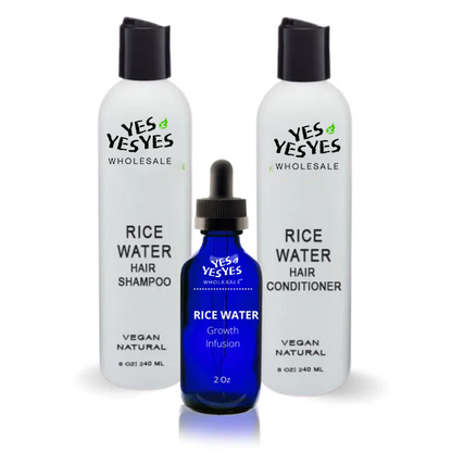 Rice Water 24 Piece Bundle: 8 Shampoos, 8 Conditioners, 8 Hair Infusions